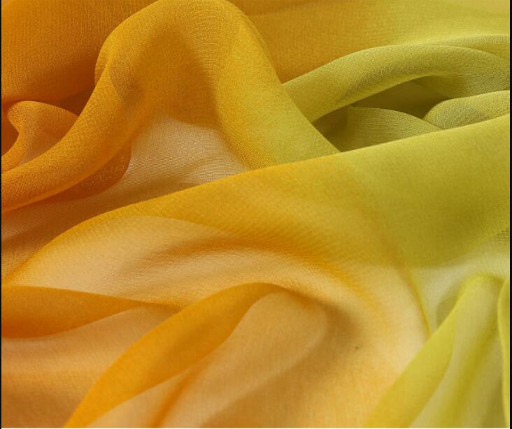 Foulard en mousseline de soie Georgette pour femme, Foulard solide, couleur dégradée, Long châle, Bandana d'été élégant, Hijab, 50x160cm, nouvelle mode