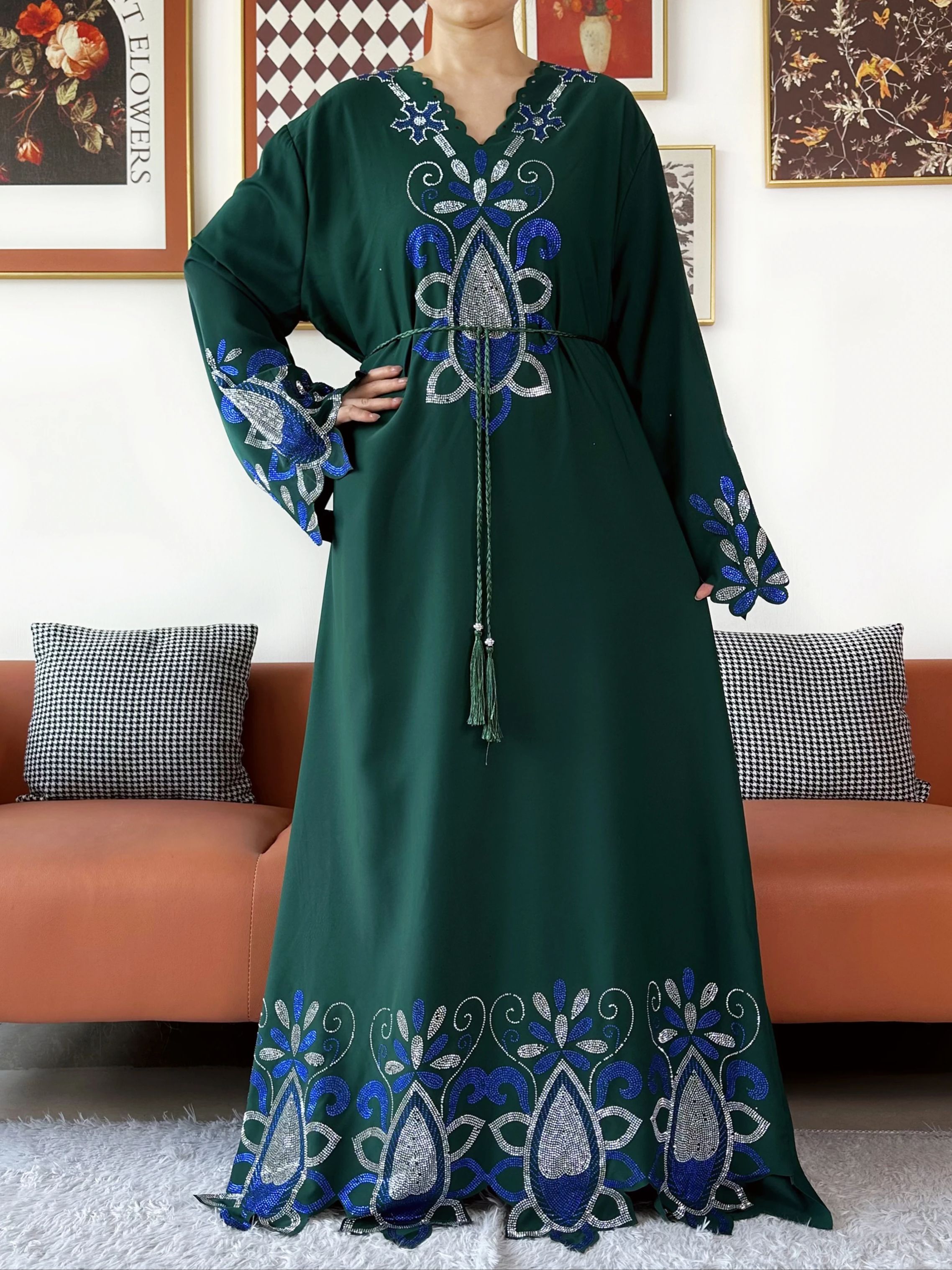 Nouveau 2025 fête musulmane femmes Abaya en mousseline de soie diamant à manches longues vêtements de sport africain Abaya femmes Robe dubaï turquie Robe islamique
