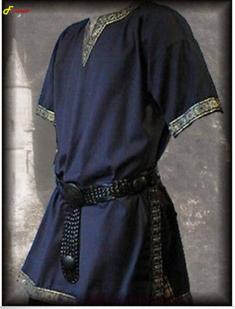 Costumes de Cosplay de la Renaissance Médiévale pour Homme, Tunique de Noble, Viking, Aristocrate, oral alier, Kokor, Halloween, Sans Ceinture