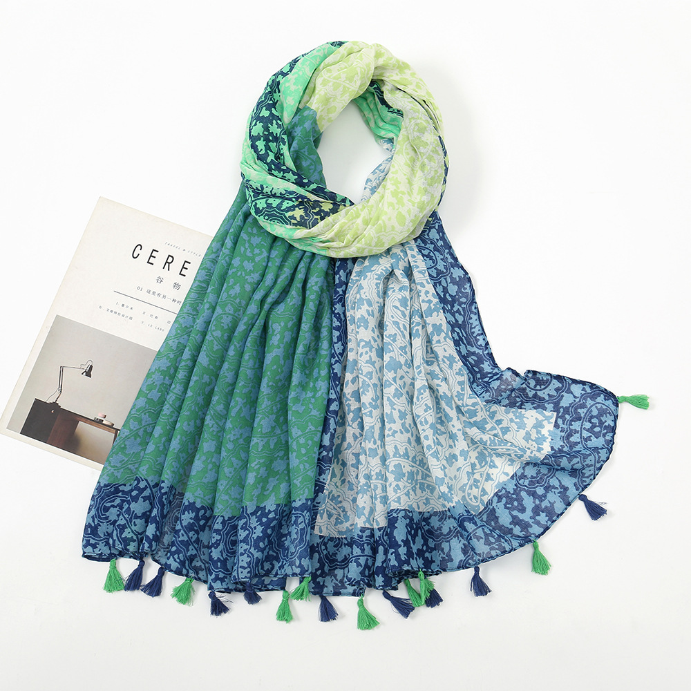 Mode printemps été mince Viscose châle écharpe pour les femmes belle conception florale foulard Pashminas Wrap musulman Echarpe 180*90Cm