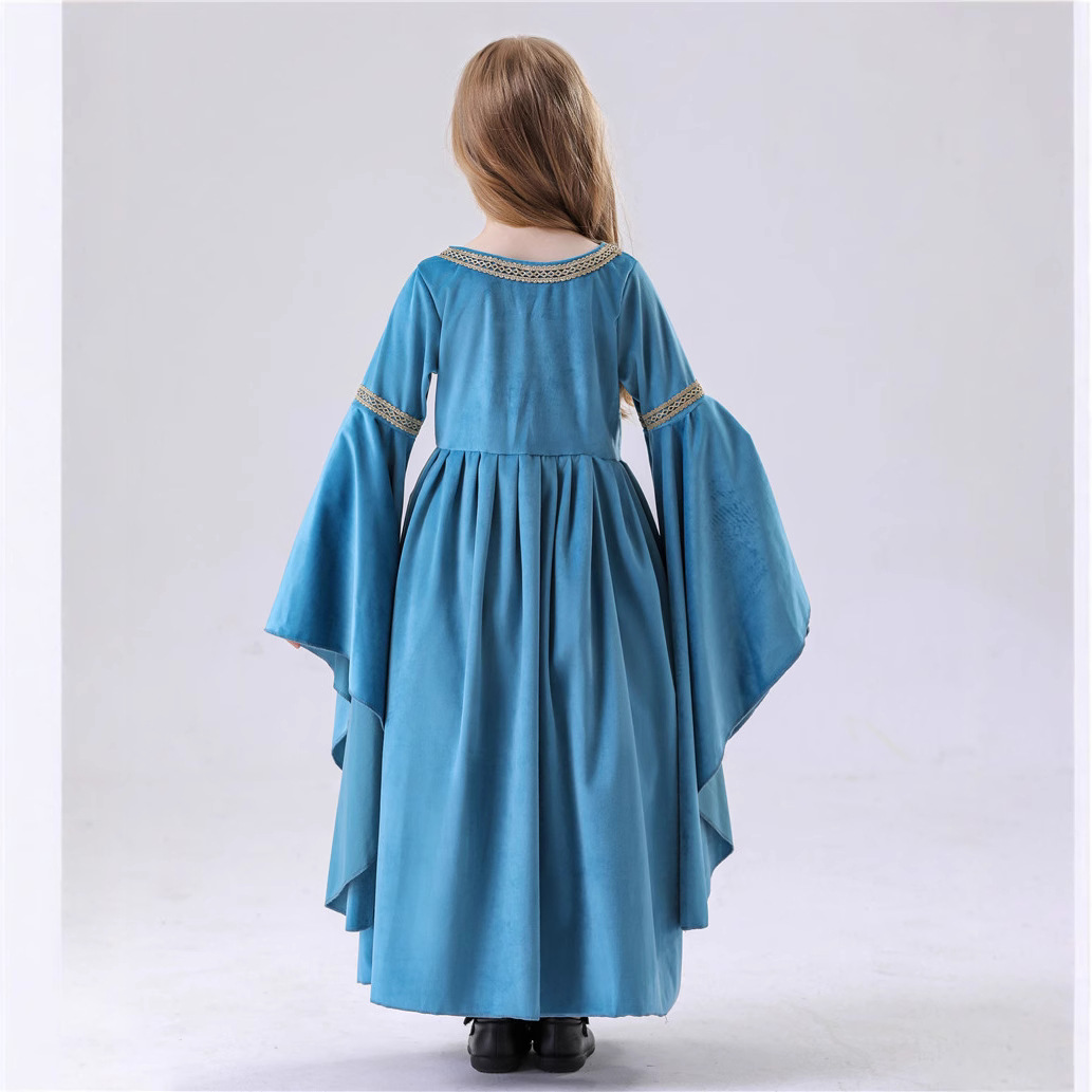 Robe de princesse elfe, robe de spectacle de festival, ensemble de la reine, robe de cour médiévale COS, déguisement somptueux pour Halloween et Noël