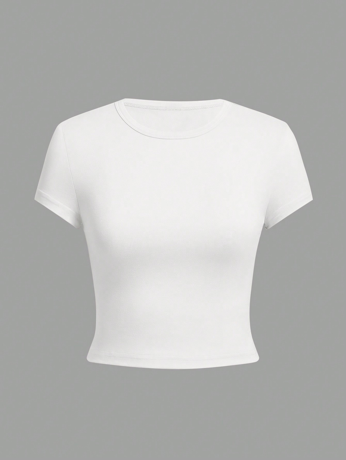 Lot de 4 T-shirts ajustés à manches courtes de couleur unie pour femme – Style décontracté et minimaliste pour l'été – Col rond
