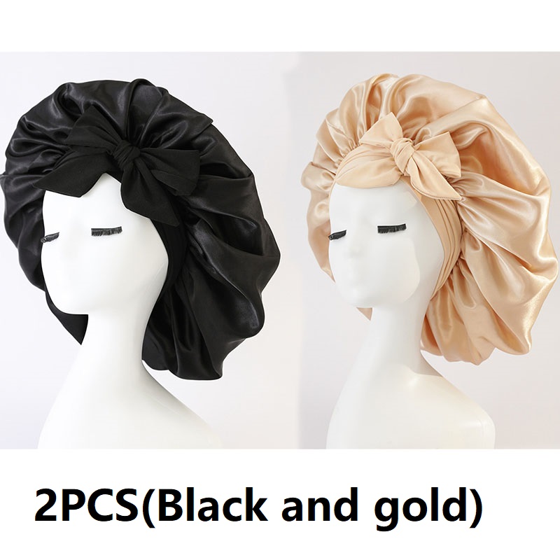 2 pièces injBonnet pour dormir injHat satin chapeau nuit satin nuit pour dormir Bonnets pour femmes DM04-2PCS
