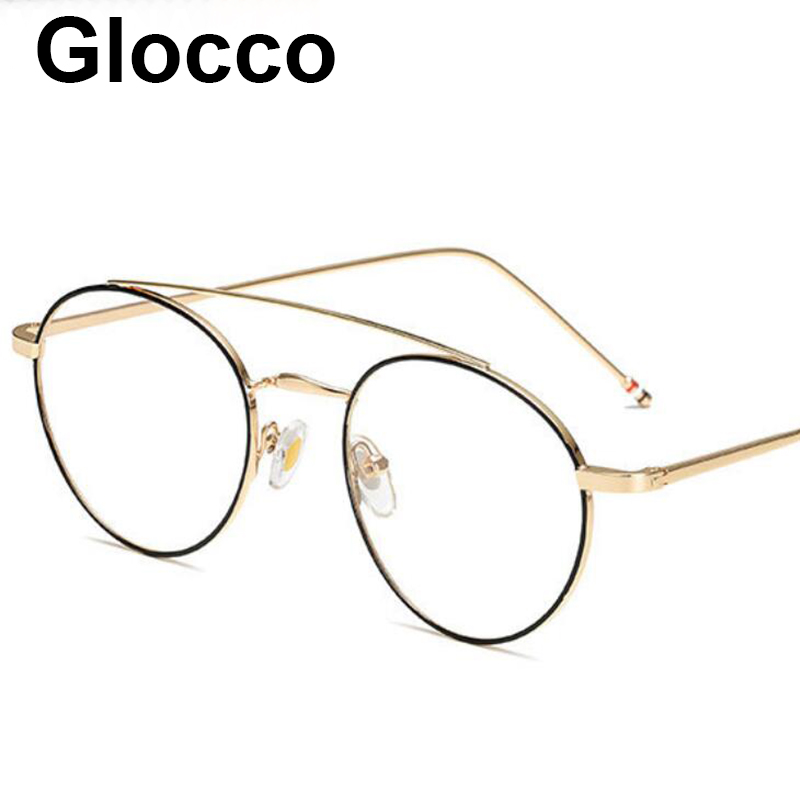 Lunettes rondes en métal pour femmes, tendance classique, monture de marque de luxe de styliste, élégantes, simples, à la mode, à Double pont, 2025