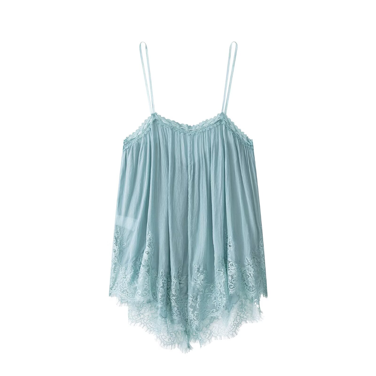 Willshela – hauts plissés à nœud bleu pour femmes, hauts à bretelles fines, col en v, style vintage, chic, à la mode