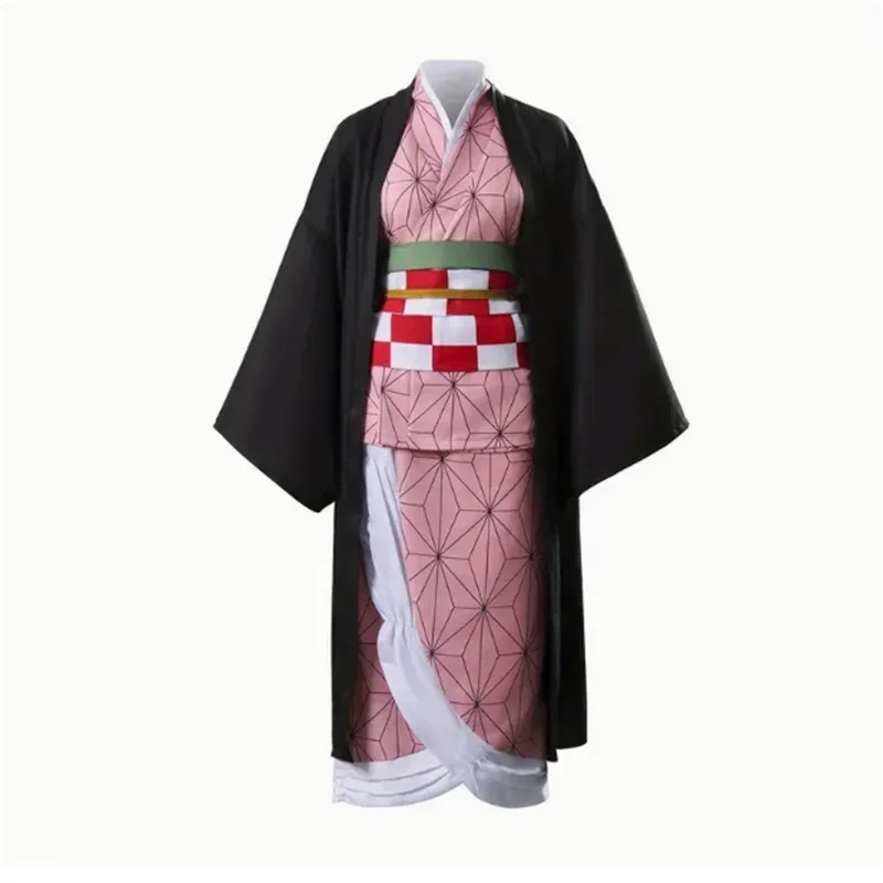 Costume de cosplay Anime Nezuko, Kimono Kamado Nezuko, perruque, vêtements uniformes Kimono pour femmes et filles