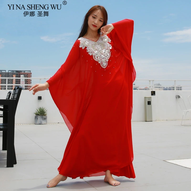 Costume de danse du ventre longue Robe performance danse orientale balançoire Tribal Khaleegy jupe nouveau pour les femmes vêtements de scène Robe de danse du ventre