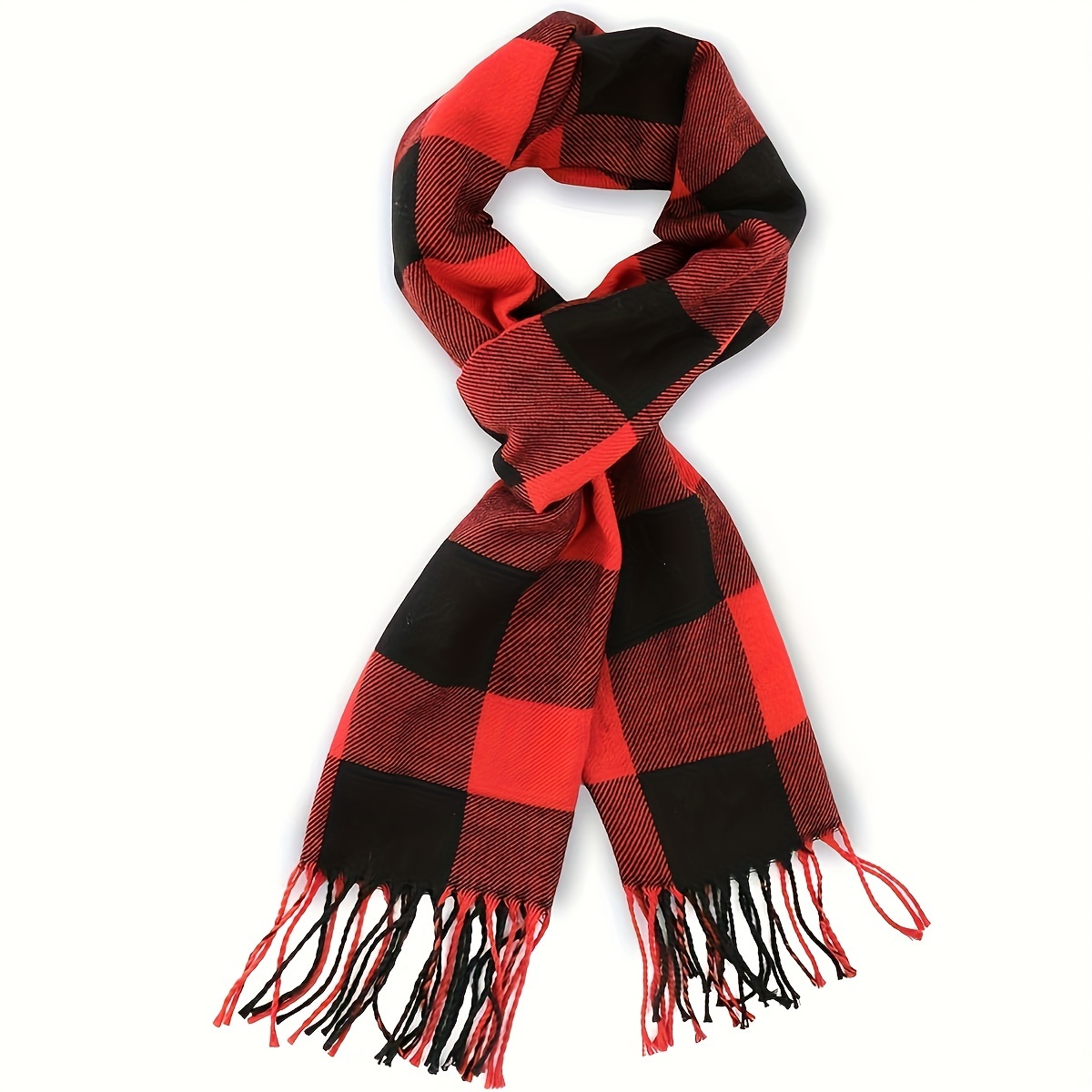 Écharpe à carreaux Imitation cachemire unisexe, doux et solide, châle d'hiver pour femmes, nouvelle enveloppe Bandana Pashmina gland, foulard épais et chaud