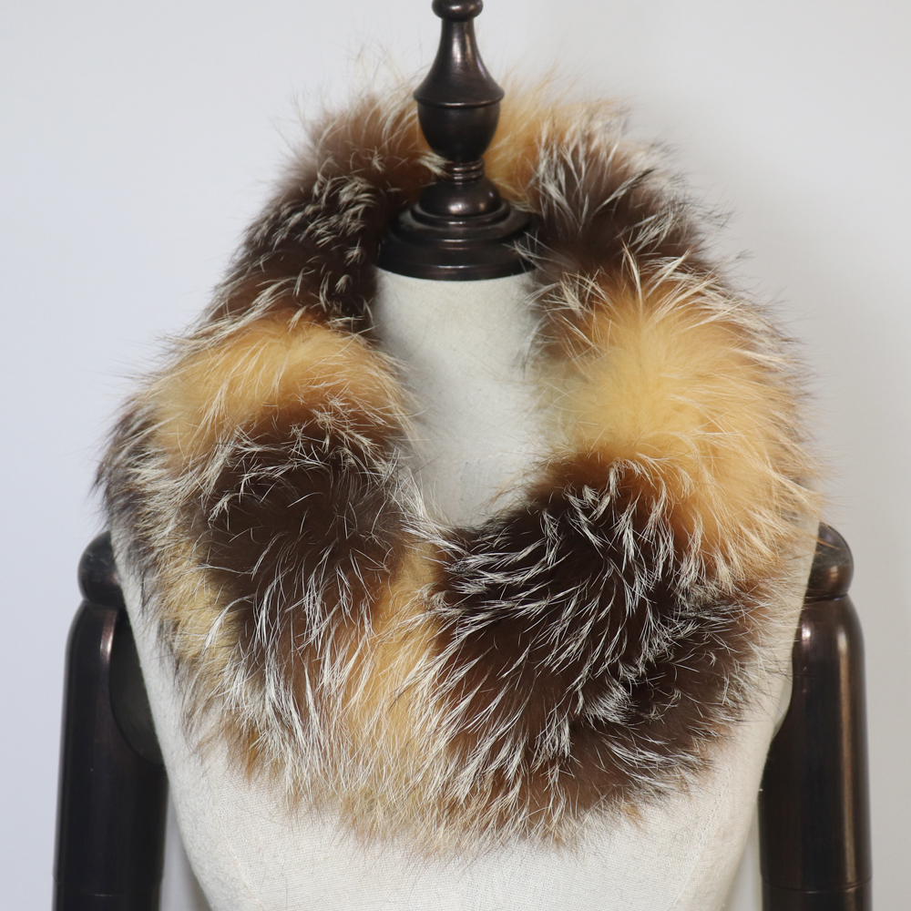 Écharpe de Luxe en Fourrure group de Renard pour Femme, Anneau de Sauna Chaud, Écharpes à la Mode, Silencieux en Fourrure Naturelle, Hiver