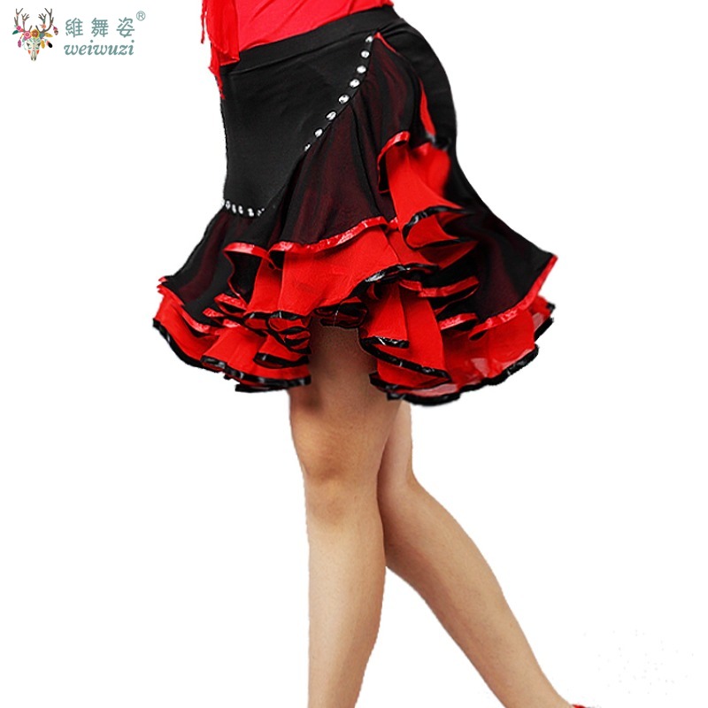 Robe d'entraînement de compétition latine pour femmes, Tango Rumba ChaCha, vêtements de danse de salle de bal, Costume de danse carrée, jupe de danse Samba