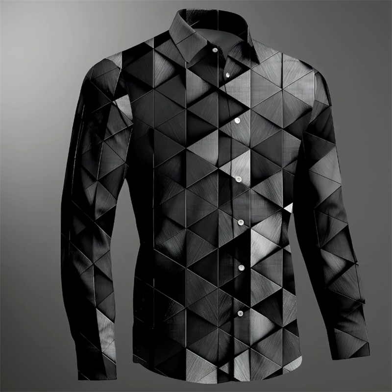 Chemise de costume pour homme, mode de fête, nouveau design personnalisé noir et blanc avec revers, matière douce et confortable de haute qualité