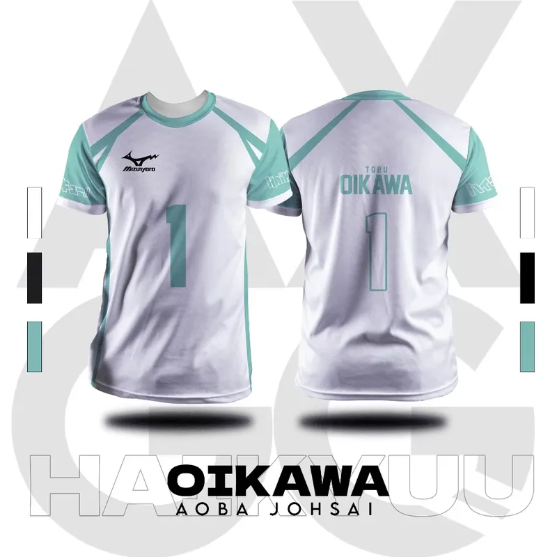 Bandai Haikyu Aoba Johsai Maillot de Volleyball Oikawa N° 1 T-shirt Cosplay Été Respirant Séchage Rapide Athleisure Tee 2026