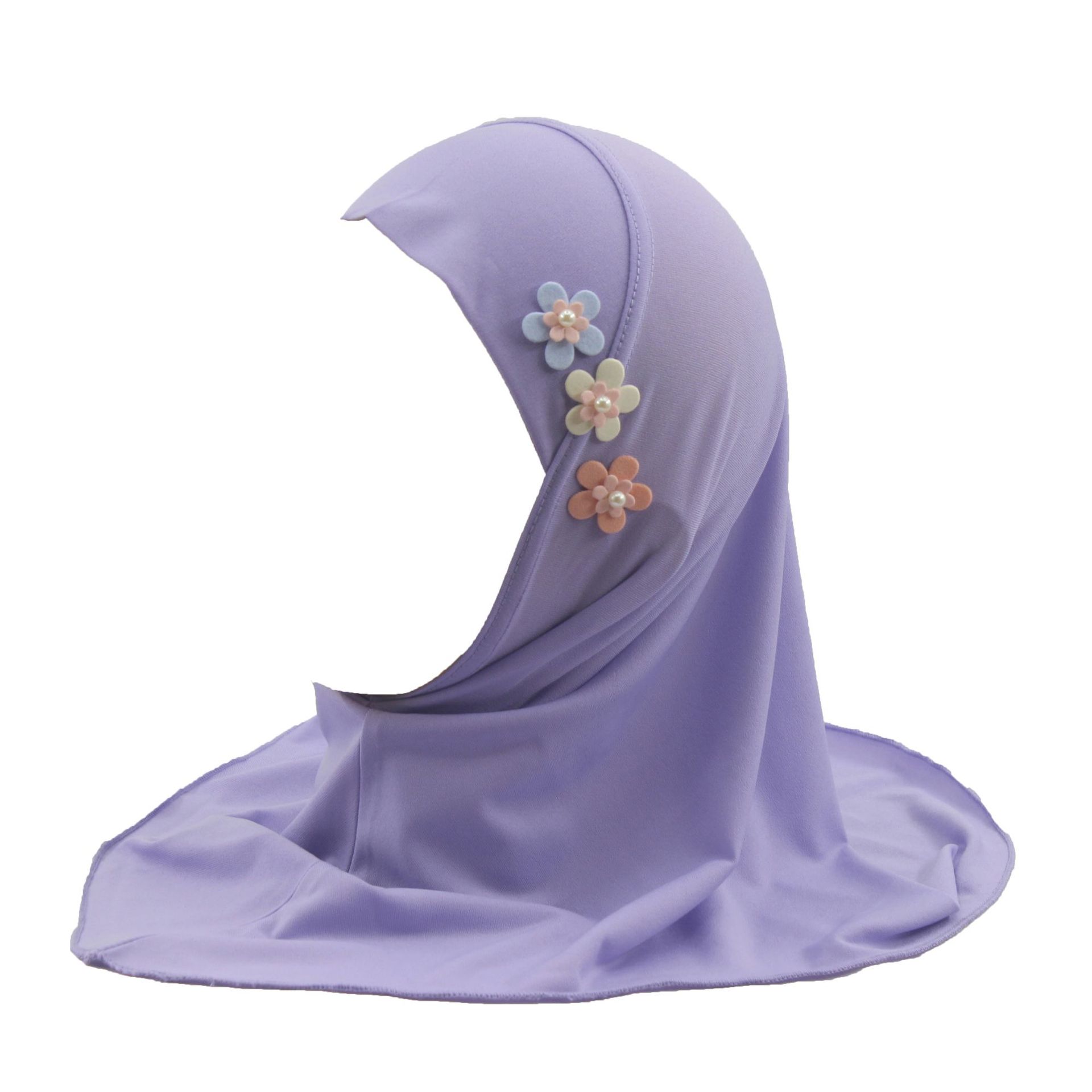Hijab musulman pour filles, Turban arabe, Khimar islamique, Hijab instantané directement, écharpe de couleur unie, couleur fleur au hasard