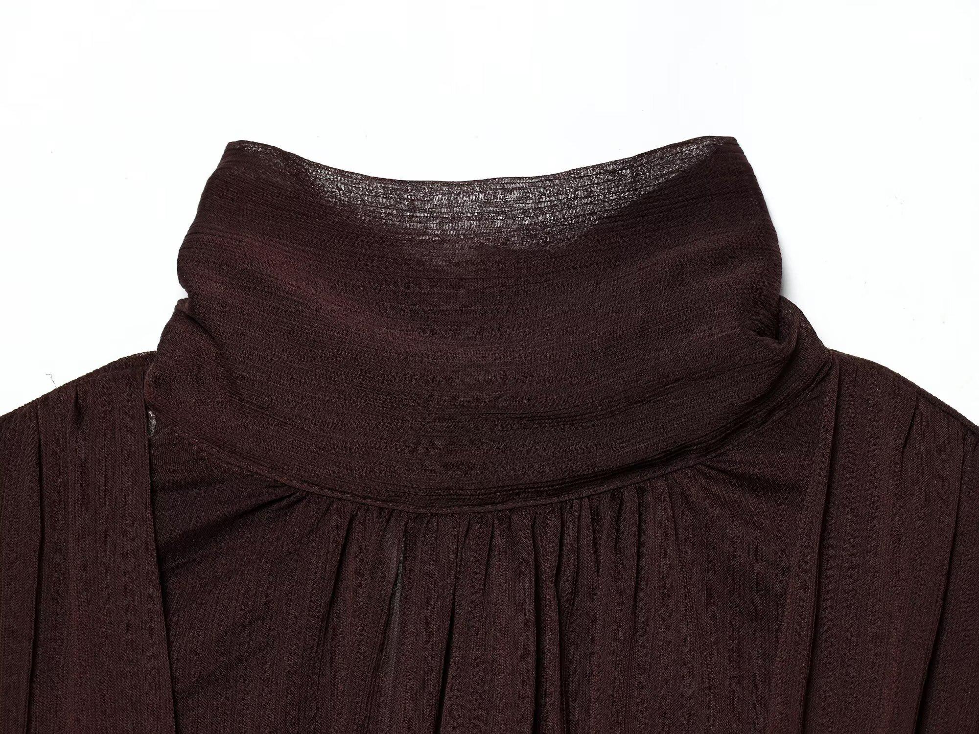 Nouvelle collection printemps-été : chemisier plissé à col montant et nœud papillon, manches longues, pour femme, au design élégant