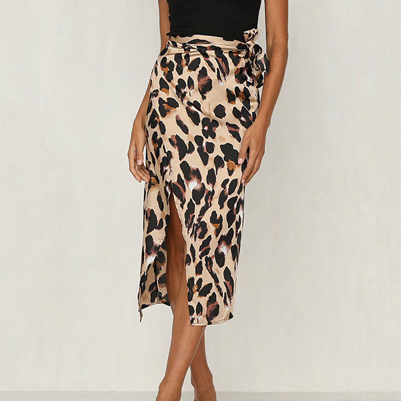 Top Knowing-Jupe en mousseline de soie léopard pour femme, style coréen, vêtements pour femmes, quotidien, 2025