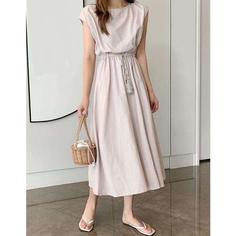 Femmes robe à manches courtes robe d'été décontracté ample coton lin robe femme Vintage robe surdimensionnée à manches courtes robes de plage