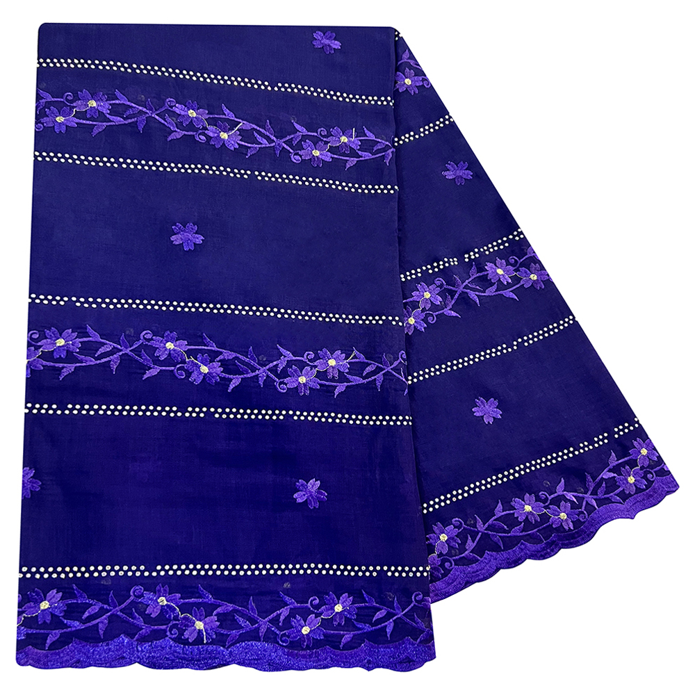 Écharpe brodée de haute qualité en tissu 100% coton et fil de rayonne, style Dubaï, pour femmes africaines, hijab musulman