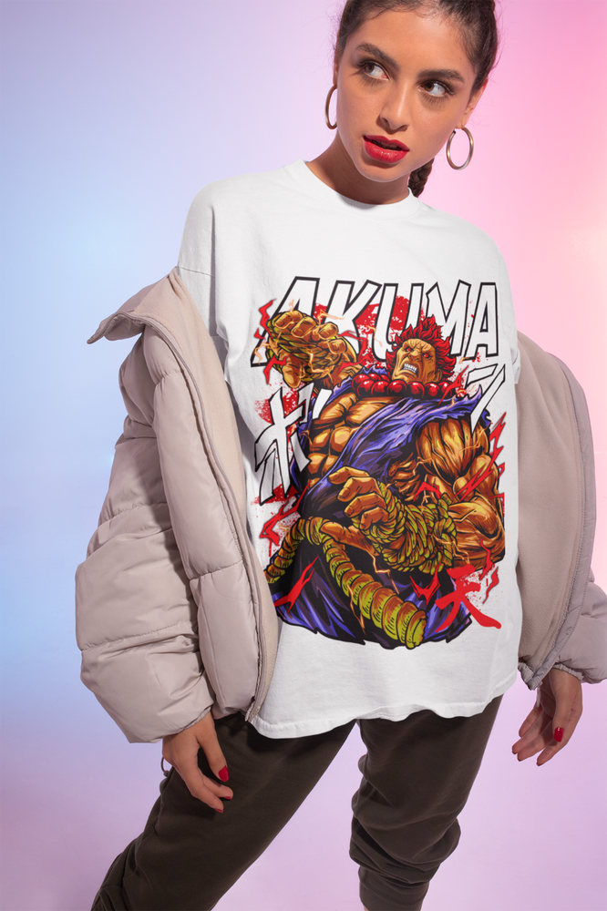 T-shirt graphique Akuma exacki, Karaté, Jeux vidéo, Gastronomie Shirt
