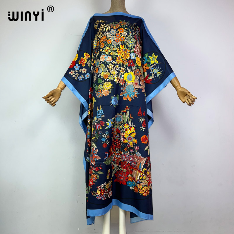 WINYI-Robe de plage imprimée de haute qualité pour femmes musulmanes, tenue de soirée élégante