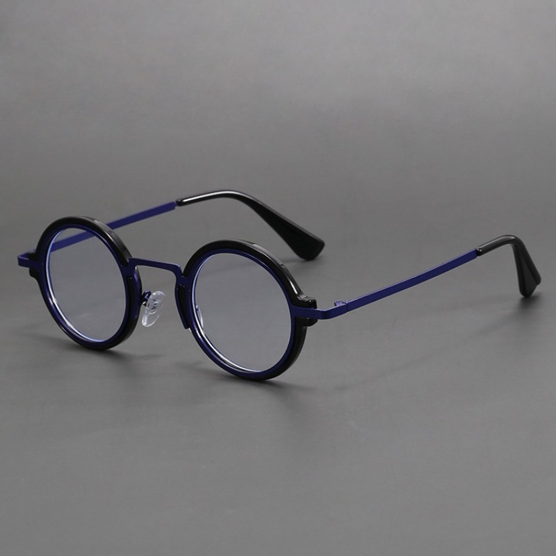 Lunettes à monture ronde tendance, Vintage, pour femmes et hommes, petite monture, blocage de la lumière bleue, lunettes de luxe de styliste