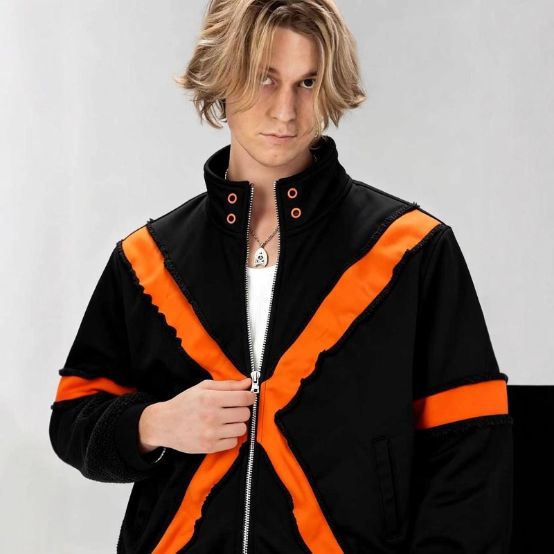 Veste pour hommes Harajuku American Streetwear, manteau à manches longues avec fermeture éclair, coupe ample, décontracté, unisexe, tendance de la mode, nouveau