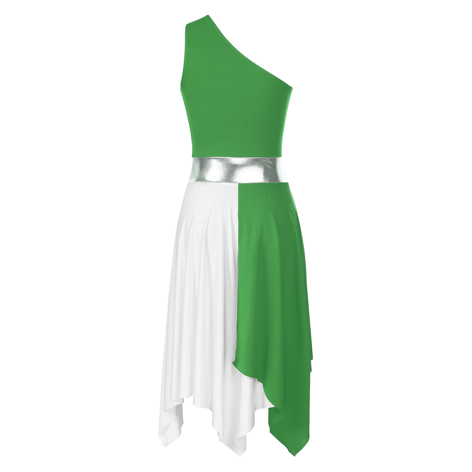 Robe de danse lyrique de Ballet pour femmes, asymétrique épaule dénudée, Patchwork, esprit liturgique, louange, chorale, robes de culte d'église, vêtements de danse
