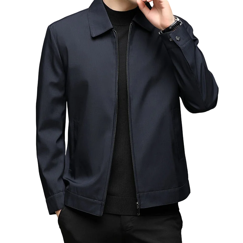 Col montant mode veste manteaux hommes de haute qualité mode affaires printemps automne Simple solide vestes vêtements veste décontractée