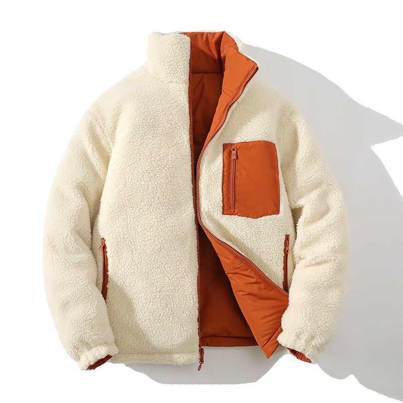 Style coréen à la mode vêtements d'hiver hommes Parkas laine manteau chaud coupe-vent épais manteau col montant multicolore hommes qualité manteau