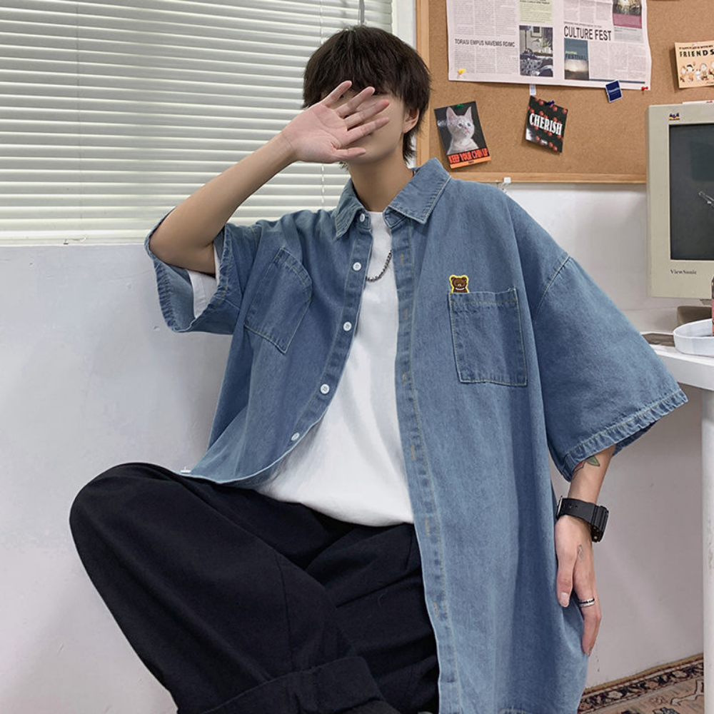 2025 chemises hommes vêtements mode à manches courtes été Style coréen ample tout-match Cargo beau Homme solide hauts Harajuku