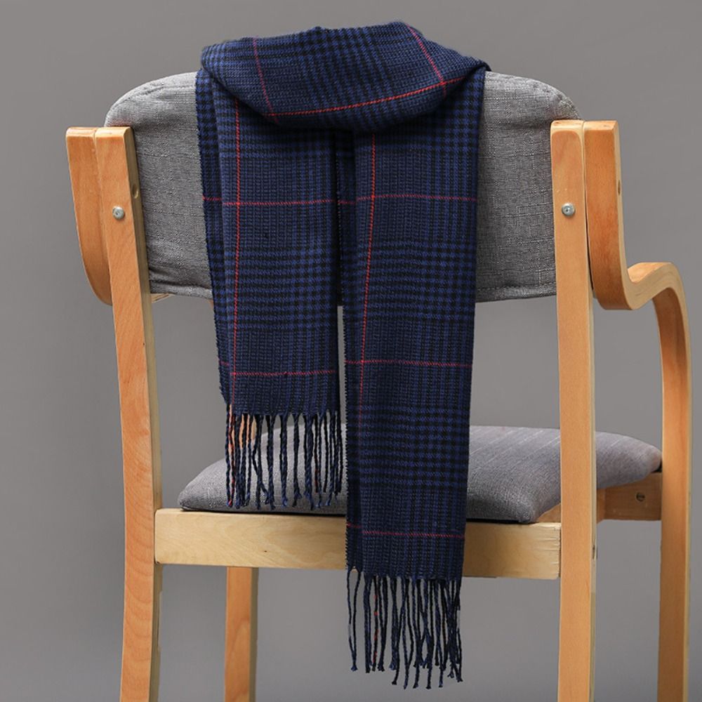 Hiver épais chaud hommes écharpe cachemire Plaid frangé glands affaires longue écharpe doux Style britannique Camping randonnée écharpe châle