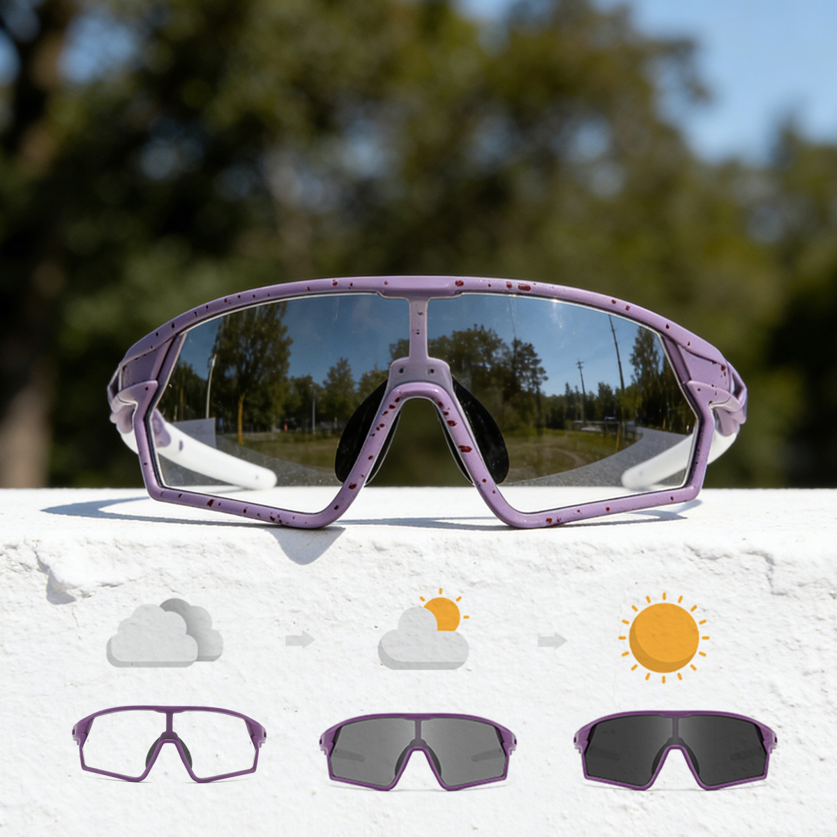 Lunettes de soleil photochromiques pour hommes, lunettes de sport de plein air, lunettes de vélo pour femmes, lunettes de VTT, lunettes de conduite, lunettes de cyclisme