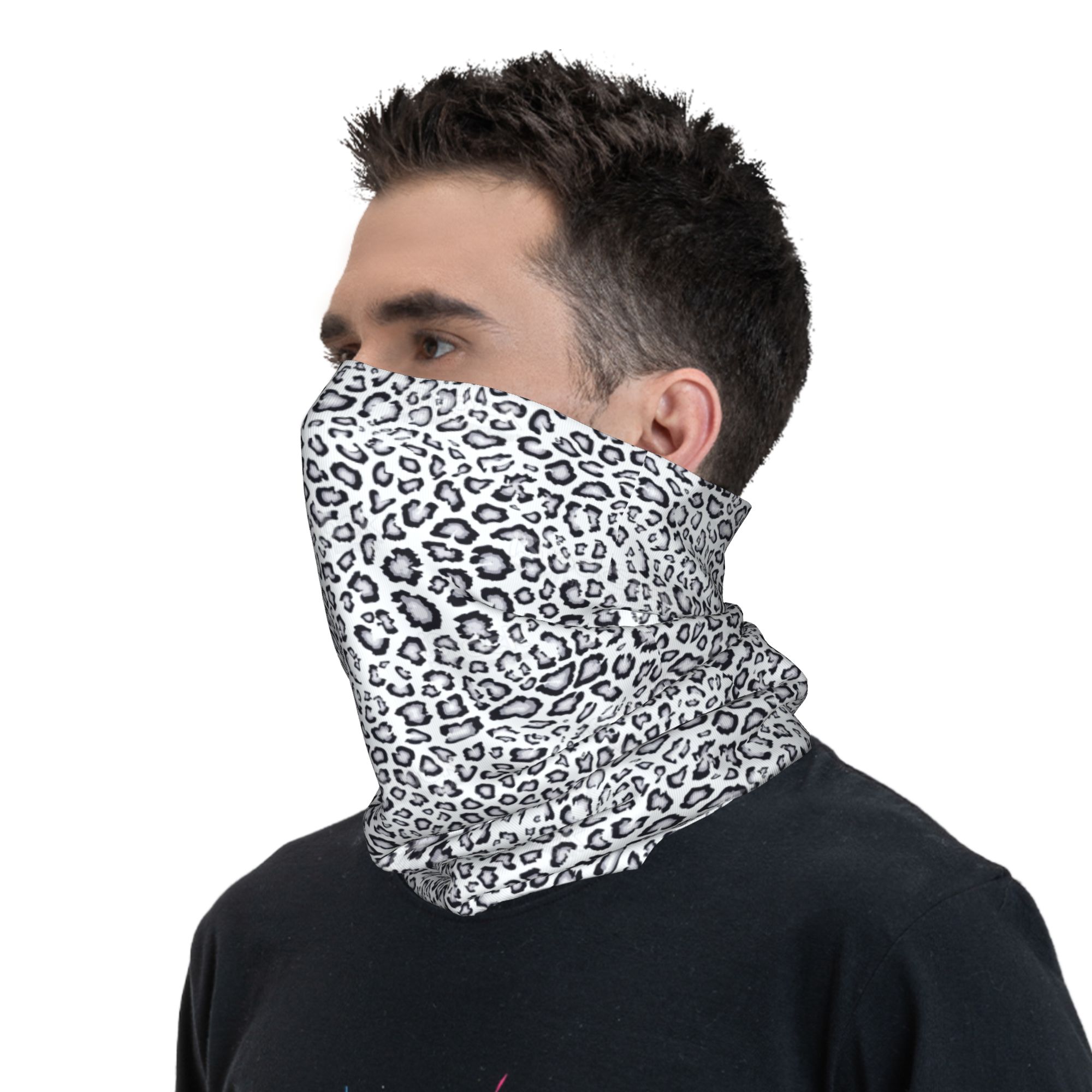 Cache-cou personnalisé en imprimé léopard/guépard pour femme et homme, protection UV, écharpe bandana camouflage pour le ski