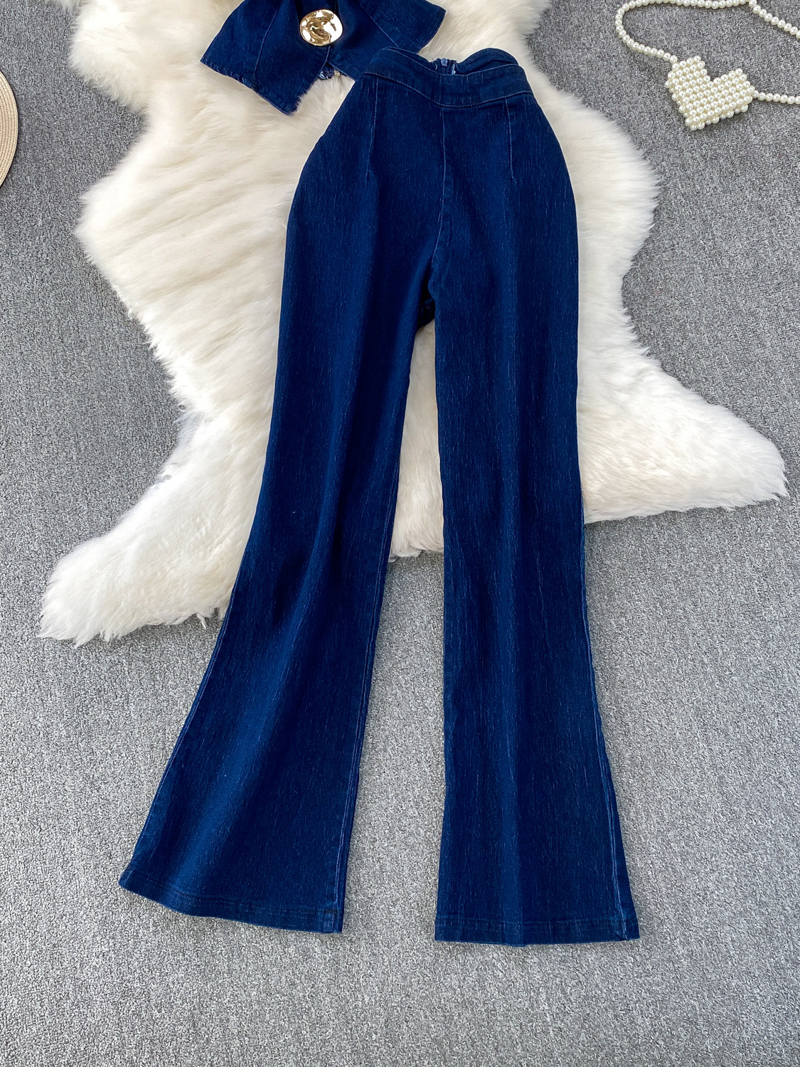 Ensembles 2 Pièces en Jean pour Femme : Gilet Sans Manches et Pantalon Large en Jean Délavé, Style Streetwear Vintage, Tenue d'Été