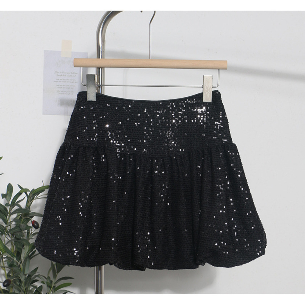 Nouvelle jupe courte trapèze à sequins pour femme, été 2026, sexy, élégante et amincissante