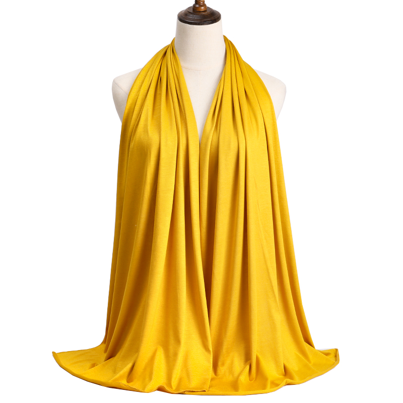 Hijab en jersey de coton modal pour femmes musulmanes, mode Ramadan, hijab de haute qualité, couleur unie, doux, long foulard africain