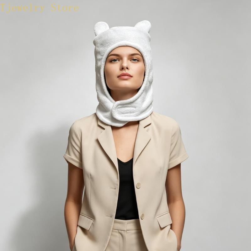 Casquette costume blanche pour adulte 634D, avec couverture douce, pour le cosplay les déplacements domicile-travail