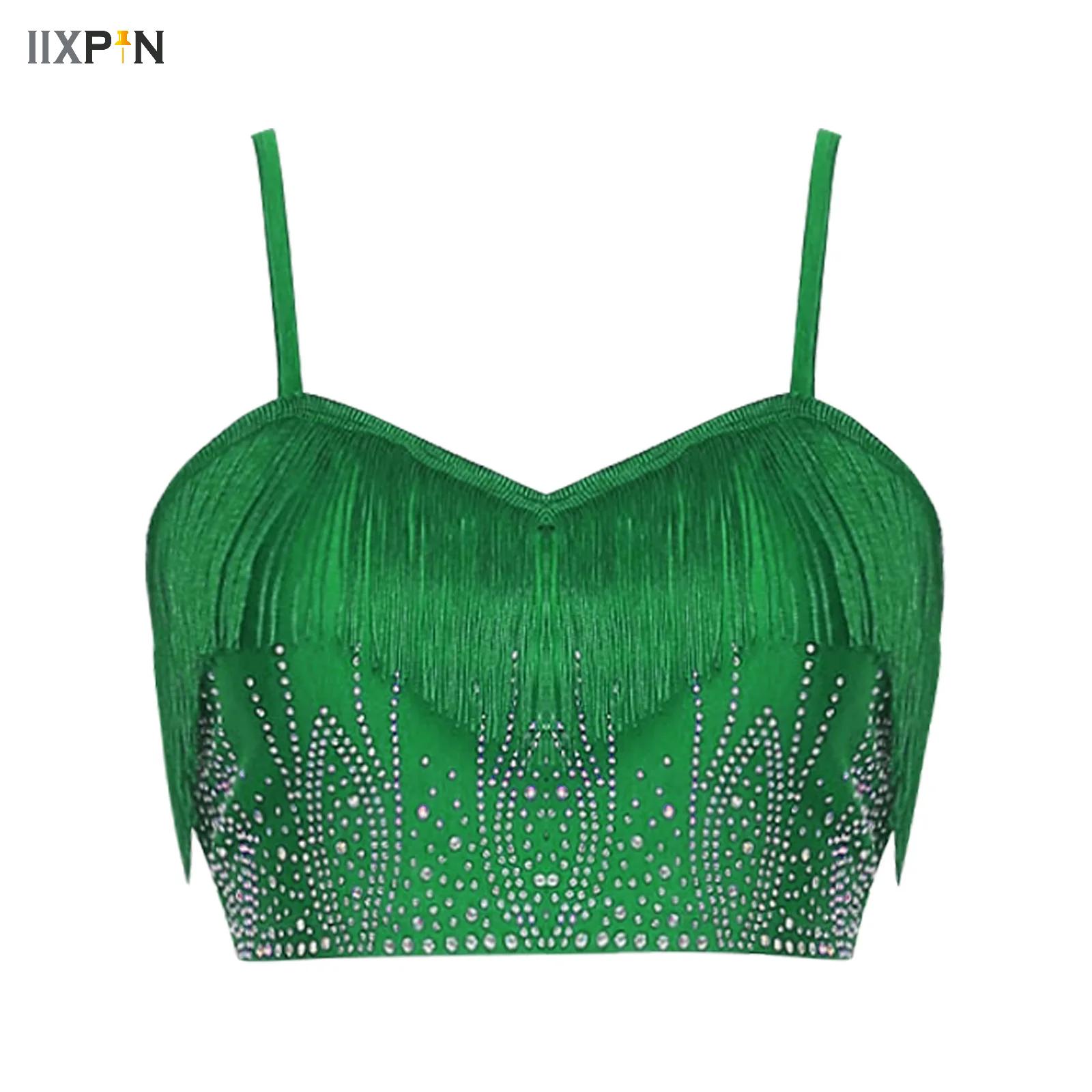 Soutien-gorge Bustier de danse du ventre pour femmes, Camisole à strass scintillants, hauts courts pour Raves danses, Costumes de spectacle de carnaval