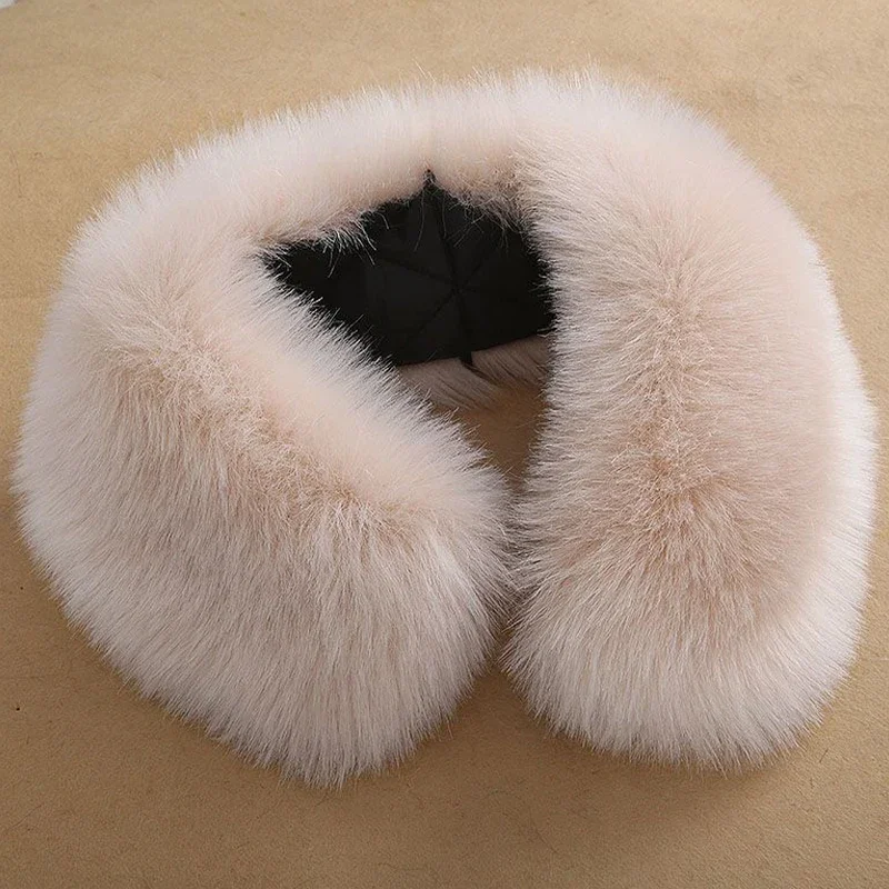 Col en fausse fourrure de renard pour hommes et femmes, manteau en duvet, écharpe, design dissimulé, facile à porter, maintien au chaud confortable, hiver