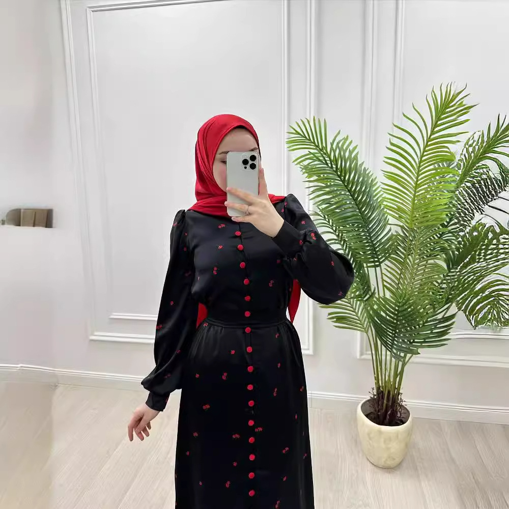 Robe de luxe pour femmes, avec ceinture imprimée, Robe du moyen-orient, marocaine, arabe, Style musulman, printemps, été, nouveau, mode, 2025