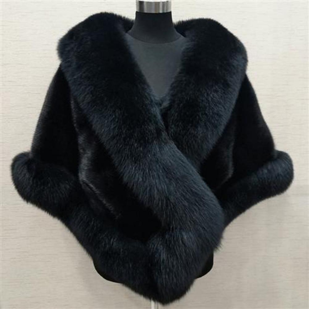 Fourrure de luxe femmes Poncho moelleux châle fourrure robe de soirée châle mariage Banquet châle robe châle en peluche Cape manteau femmes vestes