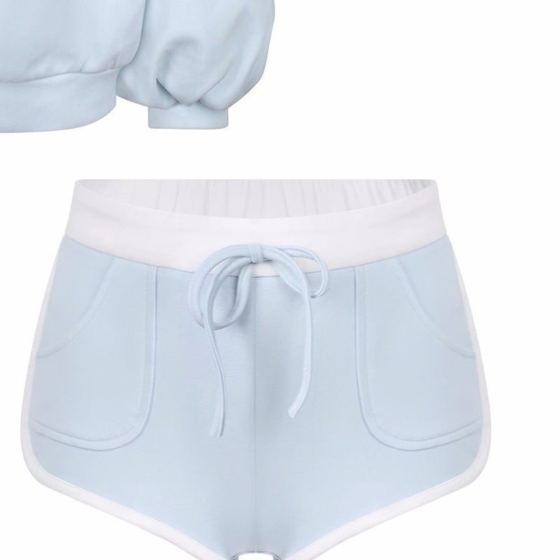Ensemble deux pièces pour fille, style japonais kawaii, broderie, Y2k, chemise à manches longues à col asymétrique plissé, short à cordon de serrage