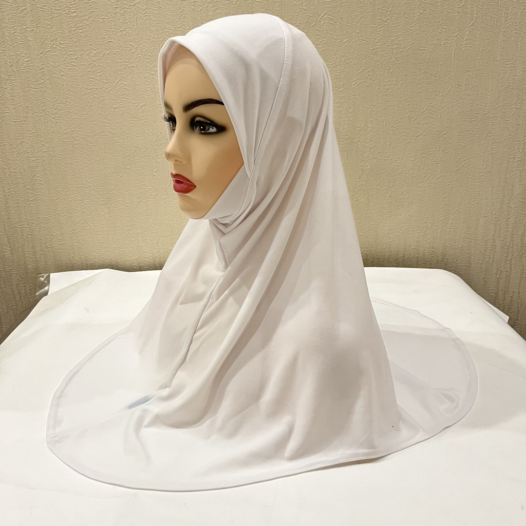 H302 adolescentes plaine hijab musulman avec partie de menton qualité supérieure amira tirer sur écharpe islamique vente chaude foulard ramadan prier chapeau