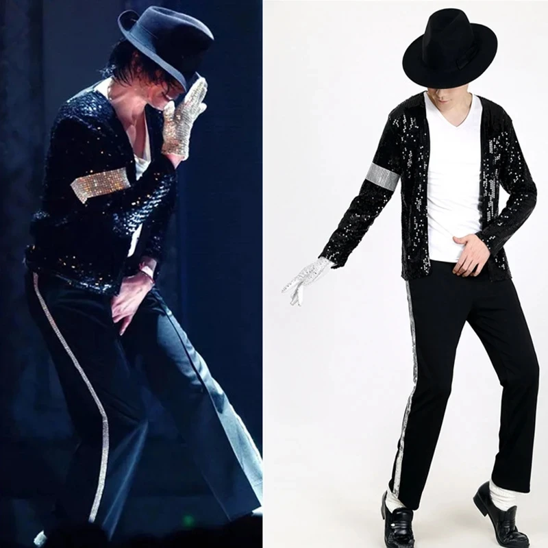 Costume de Michael Jackson pour cosplay, danse, fête, vêtements de scène hip-hop pour adultes
