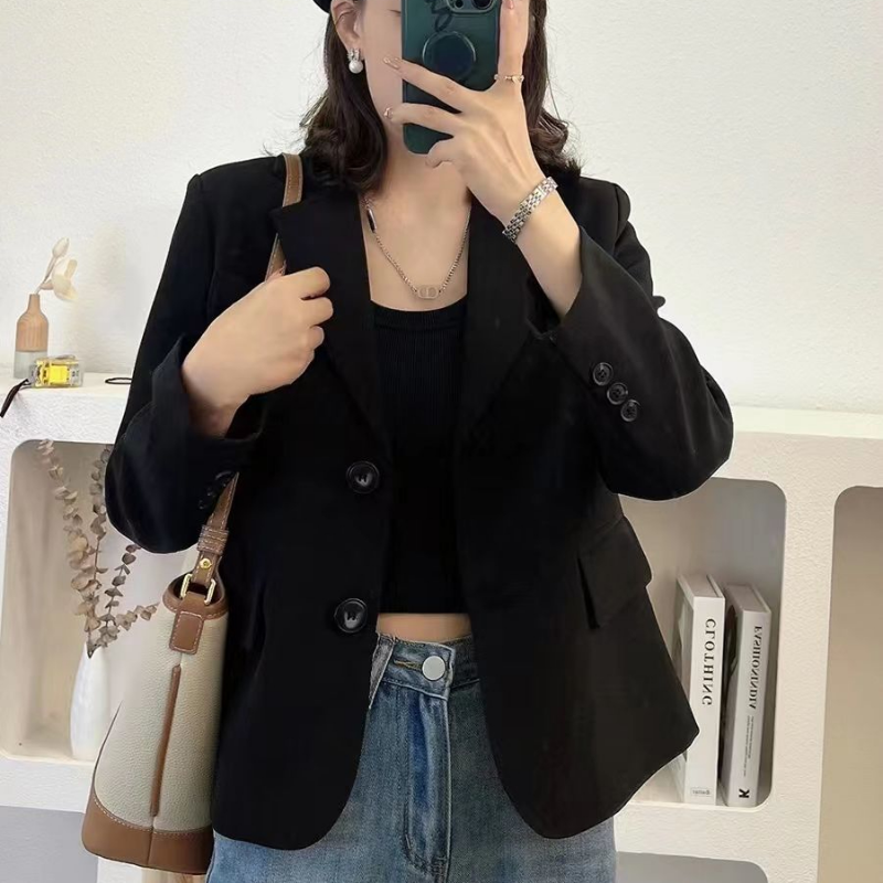 Veste pour femmes courte découpée décontracté printemps vêtements coréen Blazers automne tenues tendance femmes Blazer costumes couture 2025 manteau