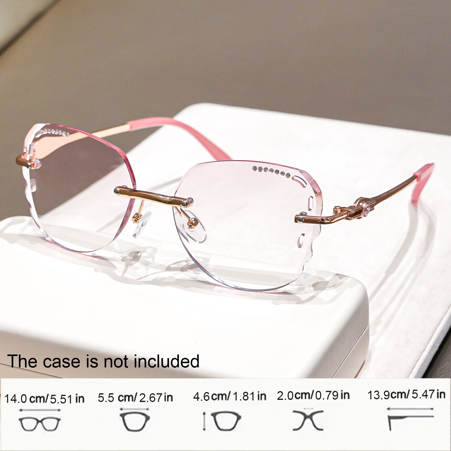 Lunettes de lecture sans monture pour femmes, avec strass scintillants, lunettes élégantes et tendance, monture légère, lunettes raffinées.