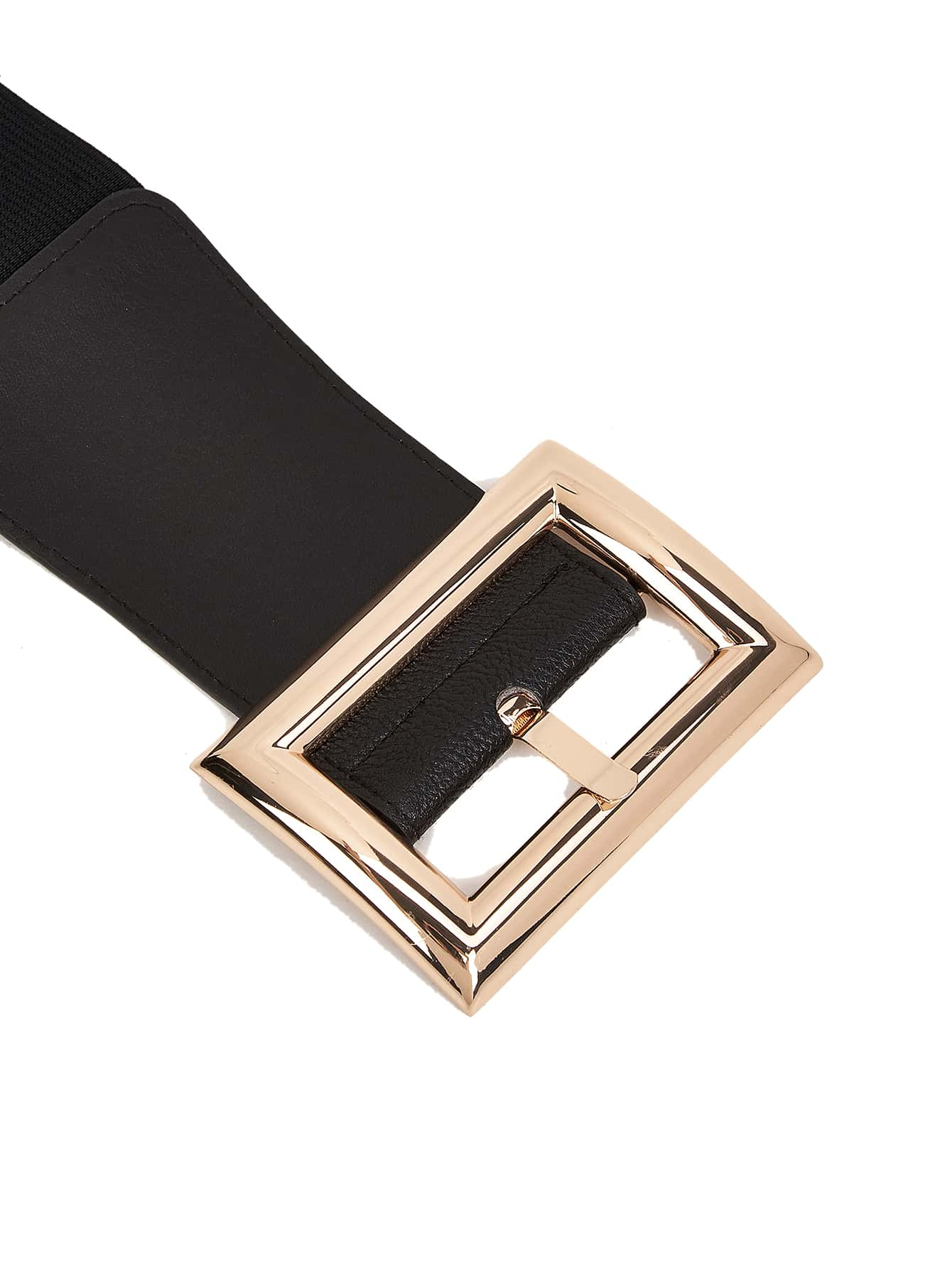 Ceinture élastique à large boucle carrée pour femmes, pour assortis à des robes, manteaux, pulls, pantalons et jupes, coupe ample