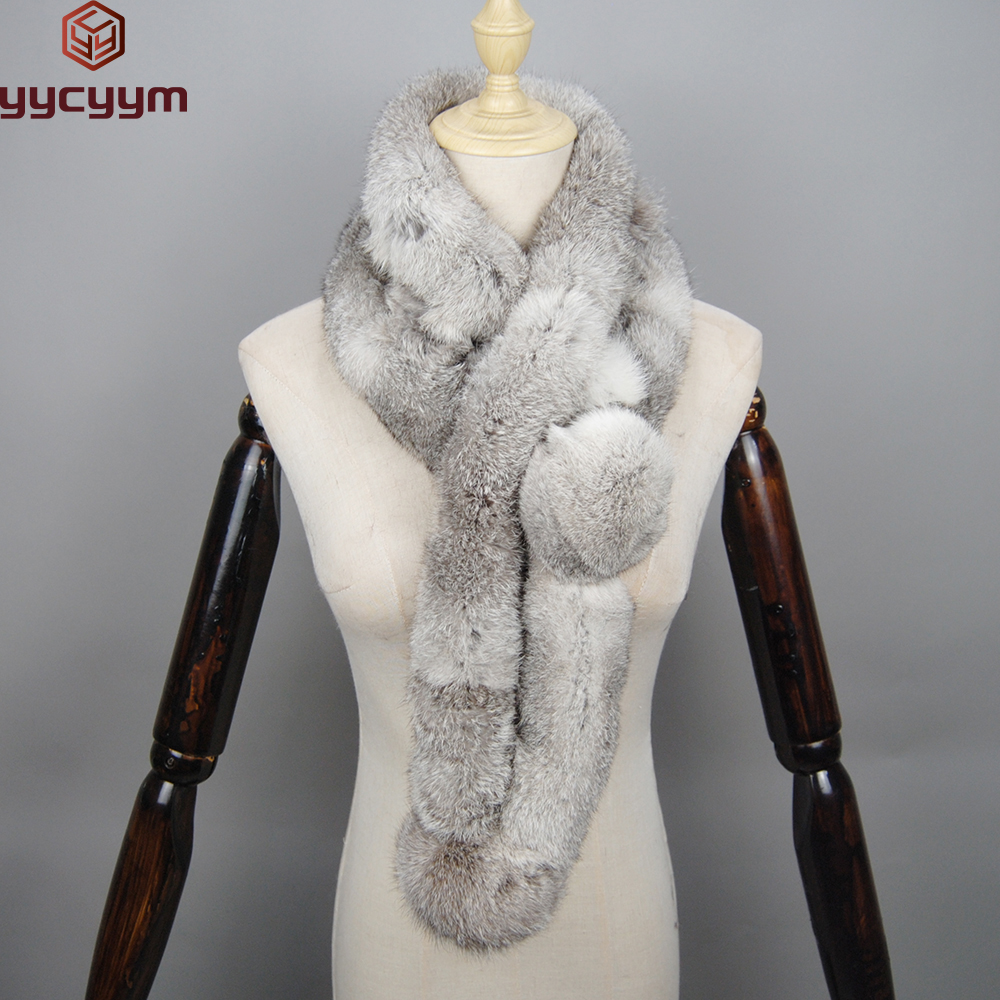 Écharpe de luxe en vraie fourrure de lapin naturelle pour l'hiver 2026 – Chaud, doux, épais, en peluche, pour adultes, enfants, femmes et filles