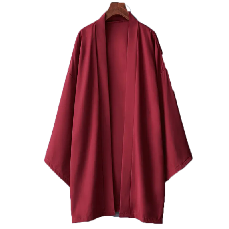 Poncho Kimono japonais Long pour hommes et femmes, couleur unie, décontracté, ample, Yukata Haori Beach, chemise Hiyoshi noire, nouvelle collection été 2024