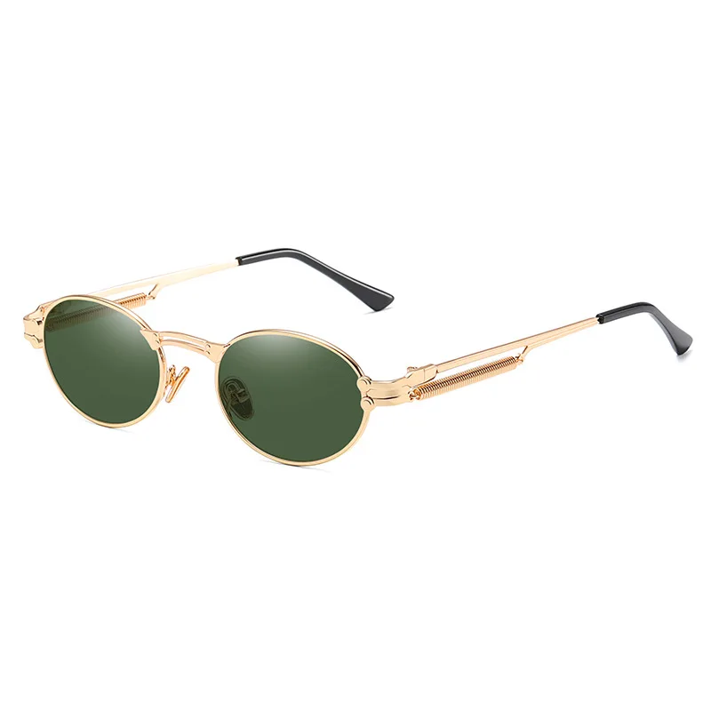 Lunettes de soleil steampunk gothiques classiques pour hommes et femmes, lunettes de soleil vintage, monture ronde en métal, créateur de marque, haute qualité, UV400