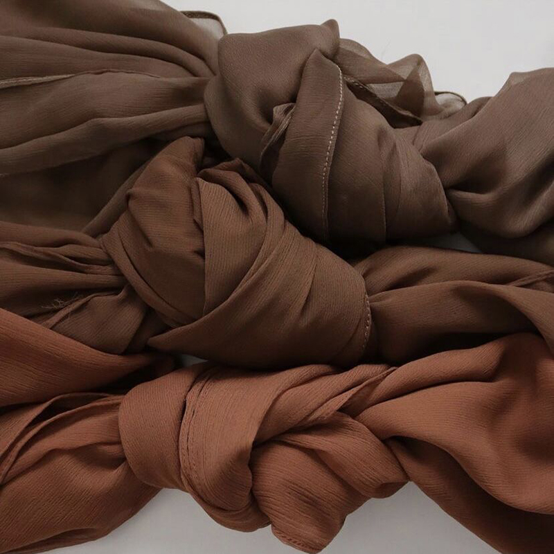 Foulard en mousseline de soie pour femmes musulmanes, hijabs froissés, châle arabe en pansement, enveloppes islamiques, bande de sauna, document solide